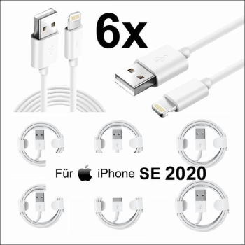 6x iPhone SE 2020 Lightning auf USB Kabel 1m Ladekabel